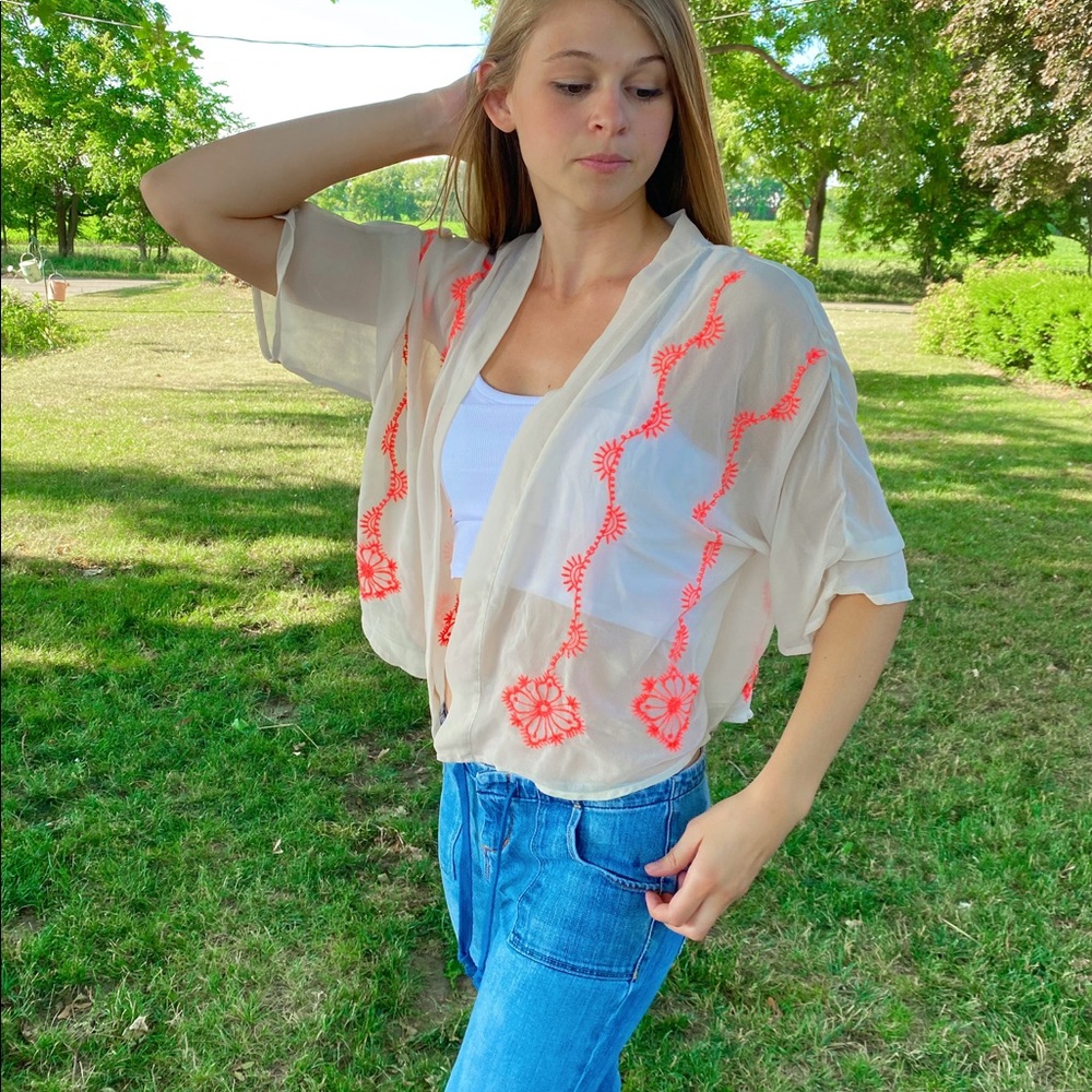 Bethany Moto Embroidered Cardigan